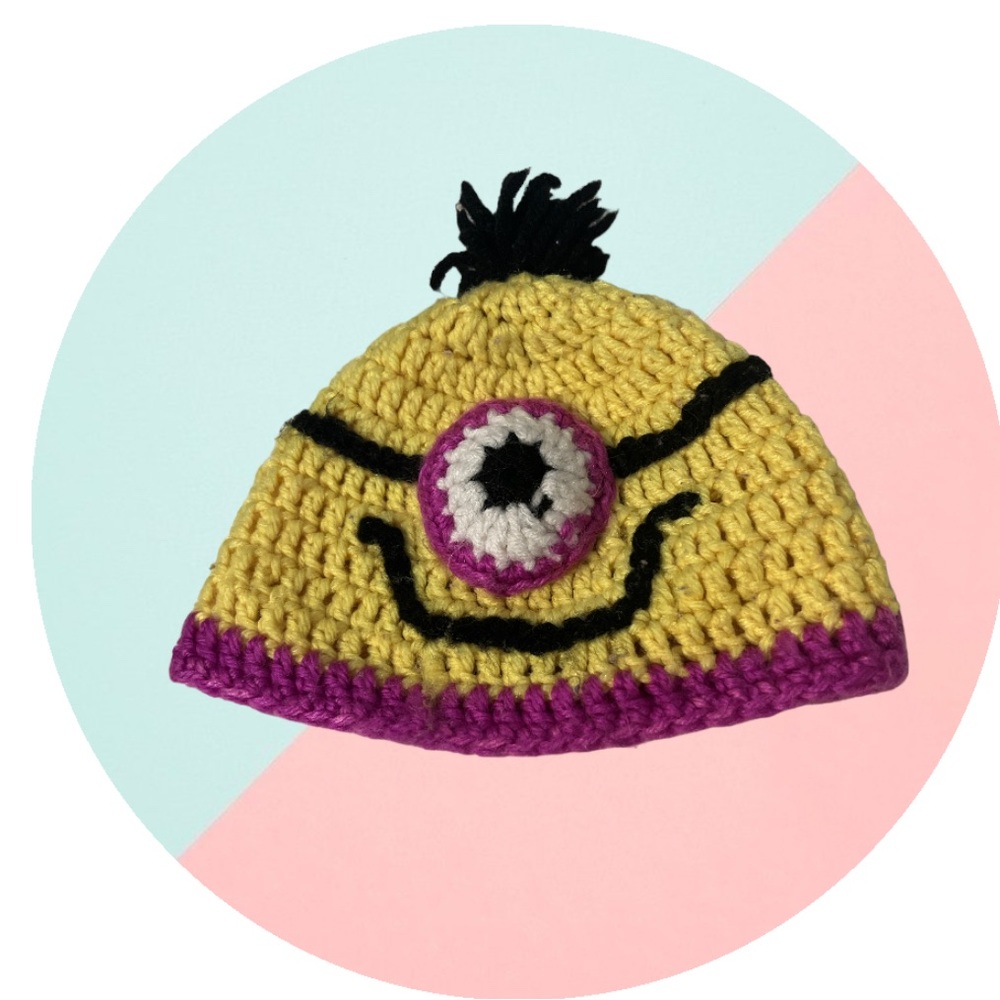 Baby Minion crochet beanie